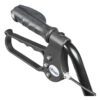 Close-up of the ergonomic black handle and brake lever attached to the R726 metal frame. The lever is labeled drive, suggesting it is part of a mobility aid or similar device.