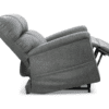 The Golden Technologies® Comforter with ZG+ PR 545 is shown in gray, fully extended to reveal its padded backrest, seat, and footrest designed for comfort.