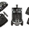 Image of a disassembled Revo 2.0 4-wheel scooter, displaying components like the main body, seat, armrests, battery covers, and storage basket on a white background.