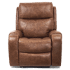 The Golden Technologies®️ Titan with Twilight PR 449 is a plush brown leather recliner chair featuring a contemporary design, high backrest, and wide armrests for optimal comfort and support.