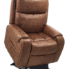 a right side view of the Golden Titan PR449 in acorn color with the chair slightly raised