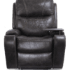 The Golden Technologies®️ Titan with Twilight PR 449 is a dark brown leather recliner with visible stitching. It features a foldable tray on the right armrest and offers plush comfort designed for relaxation.