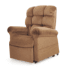 The Golden Technologies®️ Cloud PR 510 is a plush brown recliner chair with cushioned armrests and a padded backrest, displayed against a white background.