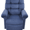 The Golden Technologies®️ Cloud with Twilight PR 515 is a plush, blue recliner featuring thick cushions, soft fabric, a high backrest, and padded armrests for maximum comfort.