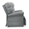 The photo showcases the Golden Technologies®️ Cloud with Twilight PR 515, a plush grey recliner chair featuring cushioned upholstery, a high back, and padded armrests for comfort and relaxation, set against a plain white background.
