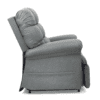 Side view of the Golden Technologies®️ Cloud with Twilight PR 515, a gray recliner featuring a plush, cushioned back and seat, an extendable footrest, and a modern, comfortable design.