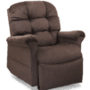The Golden Technologies®️ Cloud with Twilight PR 515 is a plush brown recliner featuring soft, cushioned armrests and a padded backrest, designed for ultimate comfort and relaxation.