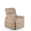 The Golden Technologies®️ Comforter PR 531 is a beige upholstered recliner chair featuring padded armrests and a cushioned backrest. Displayed on a white background, it is slightly angled to highlight its comfort and simple design.