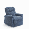 The Golden Technologies®️ Comforter PR 531 plush reclining chair, featuring a remote control on the armrest, with soft cushioning, is displayed against a plain white background.