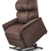 The Golden Technologies®️ Comforter PR 531 is a plush brown reclining lift chair with soft cushioning and armrests, designed to assist users with sitting and standing.