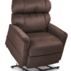 The Golden Technologies®️ Comforter PR 531 is a plush, brown recliner featuring padded armrests and a high backrest. It incorporates a mechanical base for lifting or reclining, offering exceptional comfort and support.