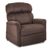 The Golden Technologies®️ Comforter PR 531 is a plush, brown recliner featuring a high backrest and cushioned armrests, set against a white background. Its perfect for enhancing comfort in any living space.