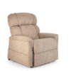 The Golden Technologies®️ Comforter PR 531 is a beige upholstered recliner chair featuring a plush backrest and cushioned armrests, set against a white background.