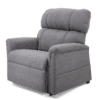 The Golden Technologies®️ Comforter with MaxiComfort PR 535 is a plush gray recliner shown on a white background, featuring cushioned armrests and backrest for a soft, comfortable look perfect for relaxation.