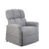 The Golden Technologies®️ Comforter with MaxiComfort PR 535 is a plush, cushioned grey recliner chair set at an angle against a white background.