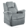 The Golden Technologies®️ Day Dreamer PR 632, a plush gray recliner chair featuring a high backrest and cushioned armrests, is displayed against a white background.