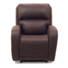 The Golden Technologies®️ EZ Sleeper with Twilight PR 761 is a plush brown leather recliner featuring cushioned armrests and a supportive backrest, displayed on a plain white background.