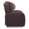 Side view of the Golden Technologies® EZ Sleeper with Twilight PR 761, featuring padded armrests and a cushioned backrest in brown. The leather-like reclining chair displays an adjustable backrest mechanism.