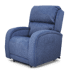 The Golden Technologies®️ EZ Sleeper with Twilight PR 761 is a plush blue recliner featuring cushioned armrests and a high backrest, displayed against a white background.