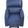 The Golden Technologies®️ EZ Sleeper with Twilight PR 761 is a blue cushioned recliner chair against a white background, featuring a plush backrest and wide armrests, displayed in an upright position.