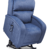 The Golden Technologies®️ EZ Sleeper with Twilight PR 761 is a blue recliner chair with a built-in lifting mechanism. It features plush cushions, armrests, and a side-attached remote control for easy operation.