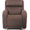 The Golden Technologies®️ EZ Sleeper with Twilight PR 761, a brown recliner, features plush armrests and a padded backrest against a plain backdrop.