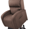 The Golden Technologies®️ EZ Sleeper with Twilight PR 761 is a plush brown reclining chair with cushioned armrests, a side pocket, and a black metal lift base for easy sitting and standing.