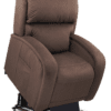 The Golden Technologies®️ EZ Sleeper with Twilight PR 761 is a brown upholstered recliner chair featuring a cushioned back and armrests for comfort and support, shown partially reclined on a white background.