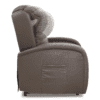 Side view of the Golden Technologies®️ EZ Sleeper with Twilight PR 761 recliner in brown, showcasing its adjustable headrest positions. It features a curved design, armrests, and a side pocket.