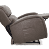 A side view of the Golden Technologies®️ EZ Sleeper with Twilight PR 761 in brown, partially reclined, reveals a cushioned backrest, armrests, and an extended footrest. It features a smooth leather finish and looks comfortable for lounging.