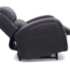 Side view of the Golden Technologies®️ EZ Sleeper with Twilight PR 761, a dark brown reclining chair fully reclined against a white background. It features plush cushioning and a side pocket, highlighting its comfort and functionality.