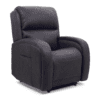 The Golden Technologies®️ EZ Sleeper with Twilight PR 761 is a dark brown leather recliner chair featuring cushioned armrests and a padded backrest, angled to emphasize its plush and sturdy design.