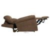 Side view of the Pride VivaLift!® Urbana 2 Model PLR-965, brown upholstered reclining chair fully extended with footrest and backrest horizontal, showcasing its relaxation and comfort features.